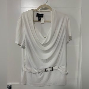 Frank Lyman off-white cowl top